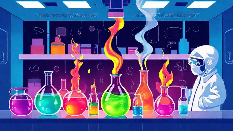 Laboratorio científico futurista y colorido