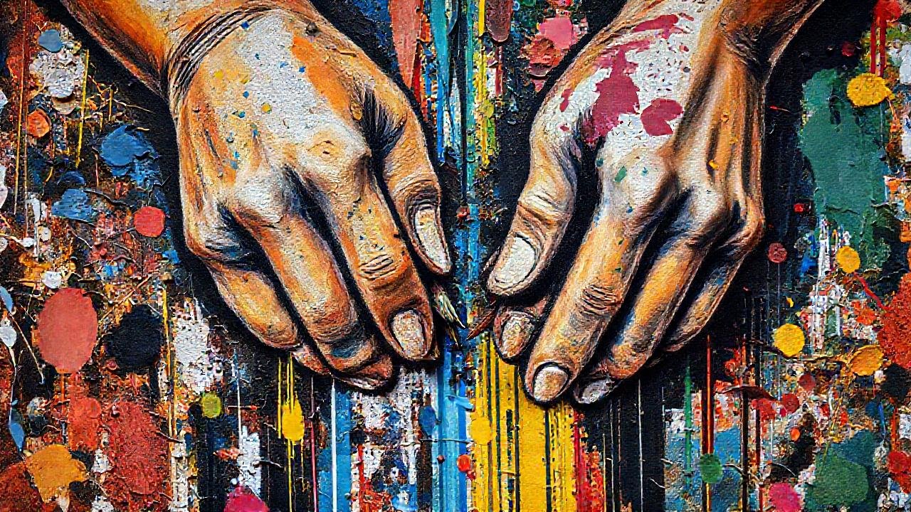 Un mural vibrante y complejo se crea
