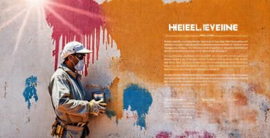 Un trabajador pinta una pared con colores vibrantes