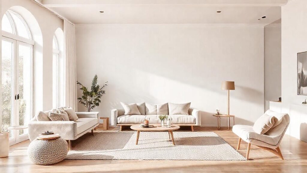 Un salón escandinavo minimalista y sereno