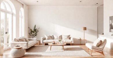 Un salón escandinavo minimalista y sereno