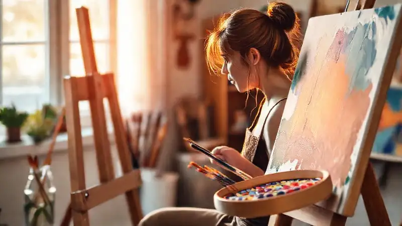 Un pintor principiante aprende con color