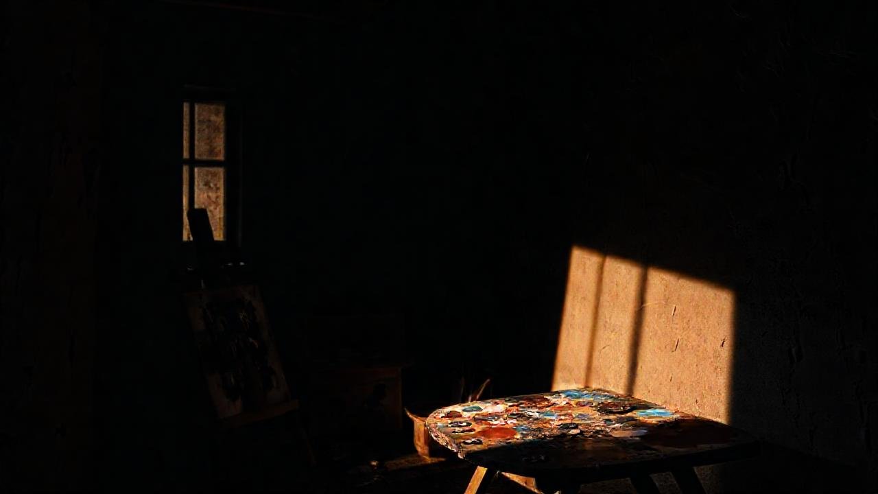 Un estudio artístico cálido y acogedor