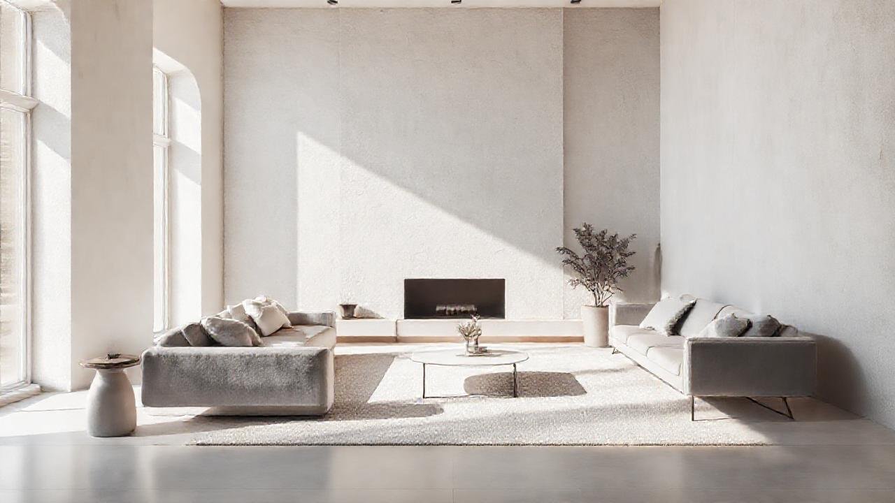 Un salón minimalista, elegante y sereno