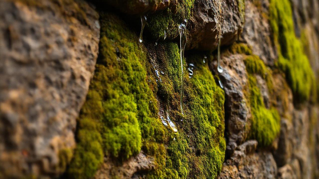 Muro de piedra antiguo, resguardado y vibrante