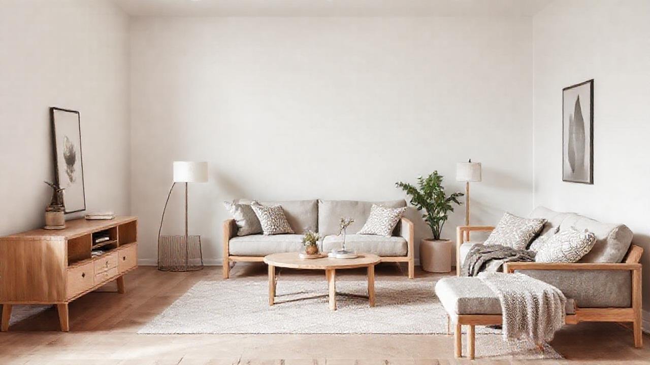 Un salón escandinavo minimalista y acogedor