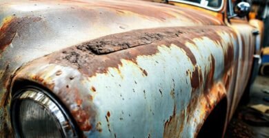 Un experto restaura un coche brillante
