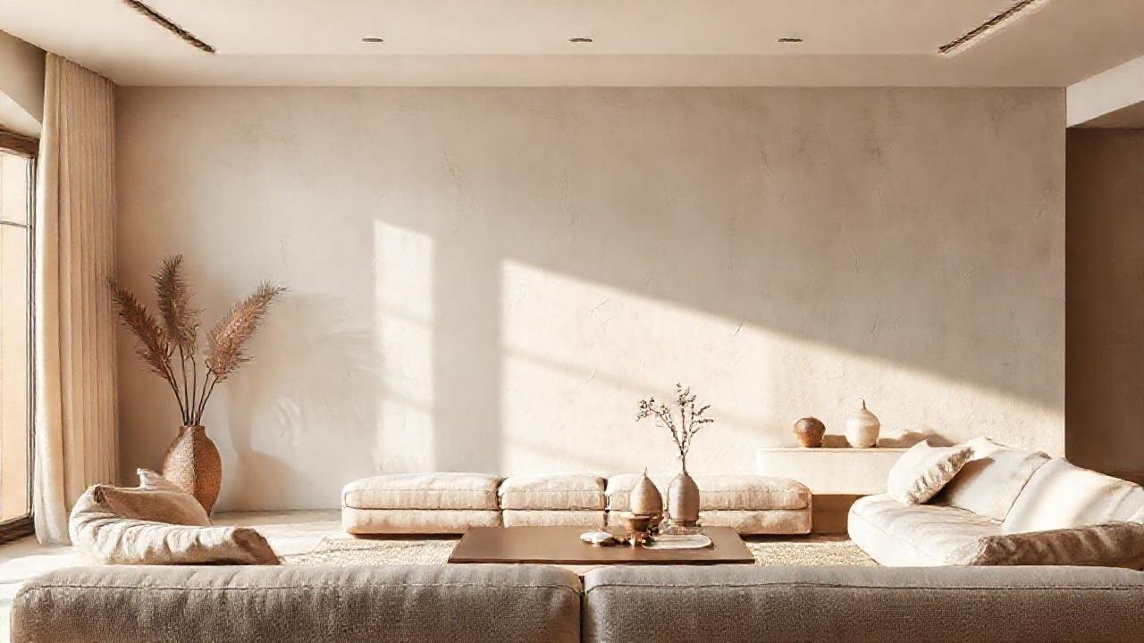 Un salón neutro y sereno