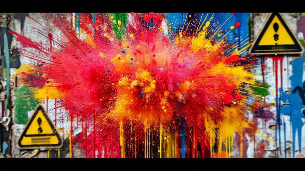 Pintura en aerosol destruyó un muro caótico