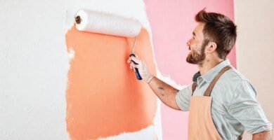Pintura de paredes con textura brillante