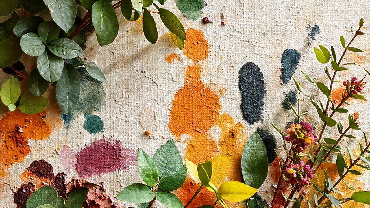 Pintura natural y serena con botánica