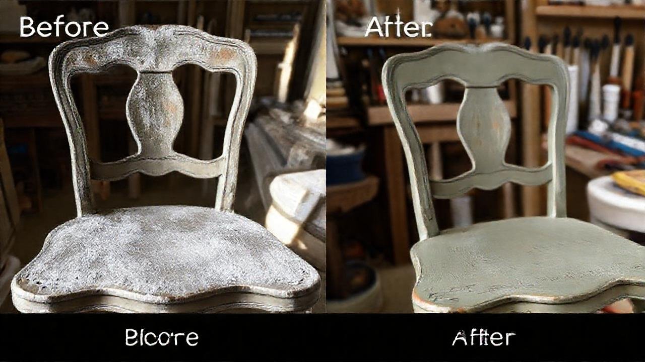 Transformación de silla antigua con color