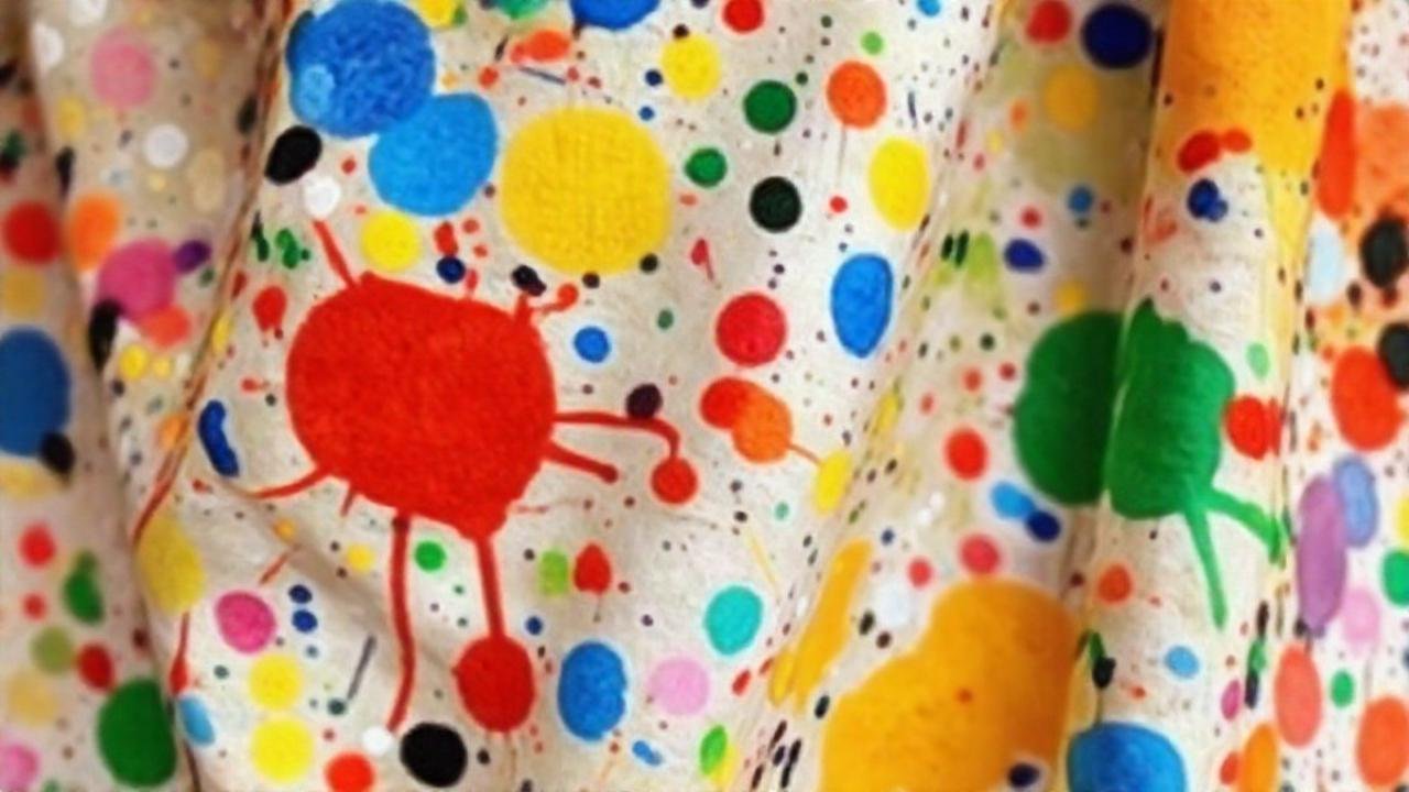 Collage textil vibrante y artístico