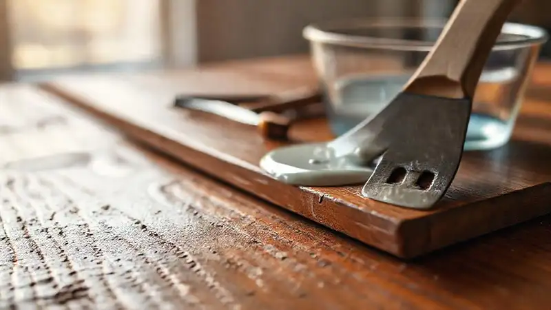 Una mesa de madera pulida