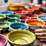 Artistas crean cerámica colorida y abstracta