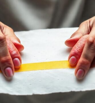 Manos crean arte con cinta colorida