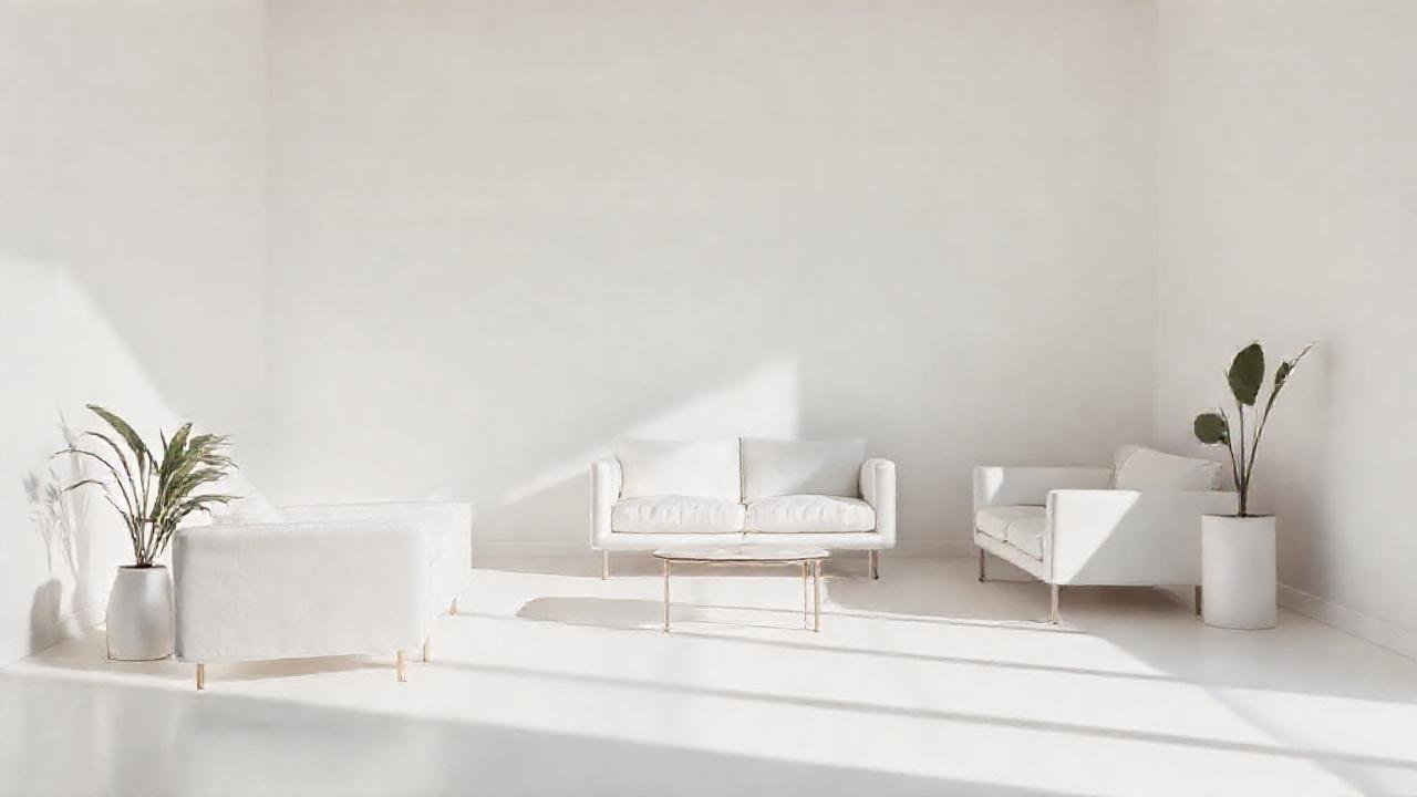 Un espacio blanco, minimalista y sereno