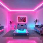 Minimalismo elegante con luz neón