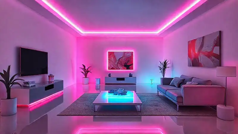 Minimalismo elegante con luz neón