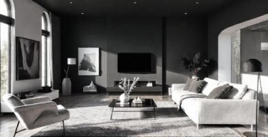 Un salón minimalista y sereno