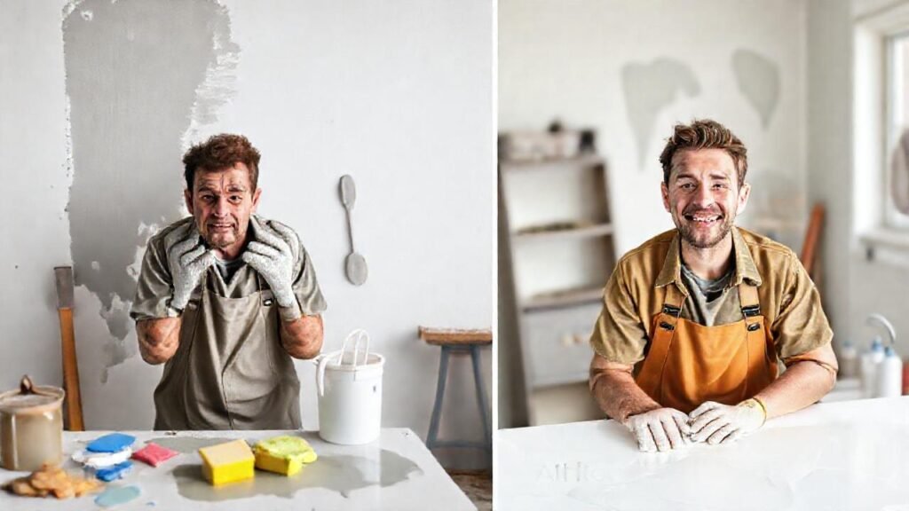 El pintor resolvió un problema de pintura