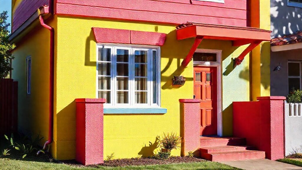 La casa moderna es vibrante y atractiva
