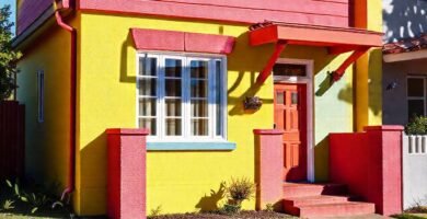 La casa moderna es vibrante y atractiva