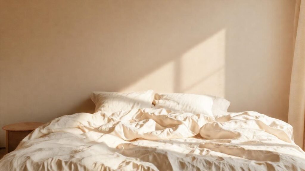 Un dormitorio beige transmite paz y calma