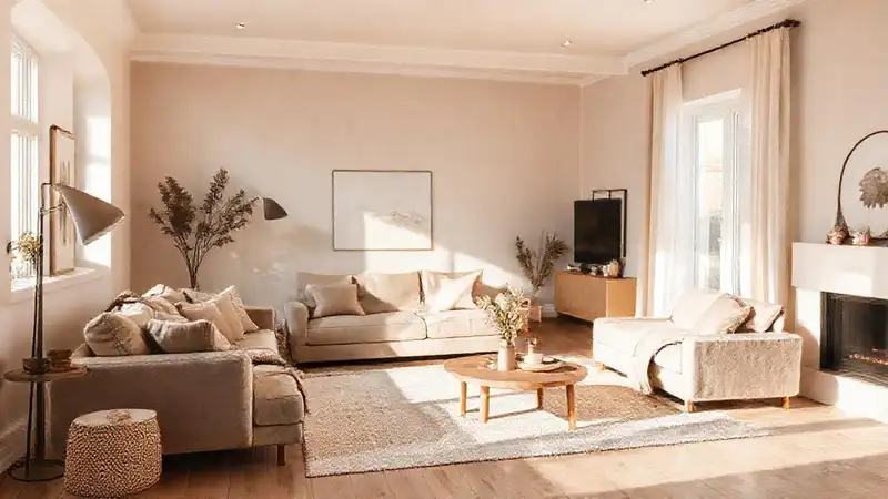 Un salón escandinavo cálido y acogedor