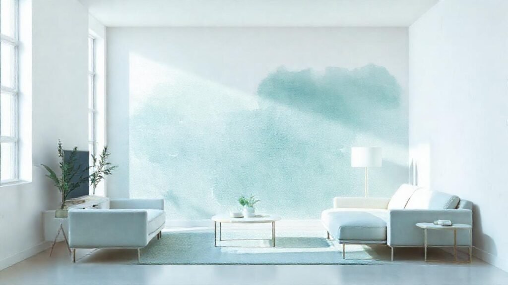 Un interior sereno y azulado