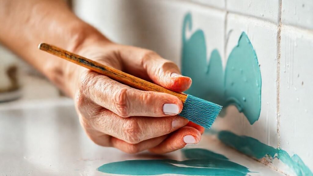 Manos pintan un rincón limpio