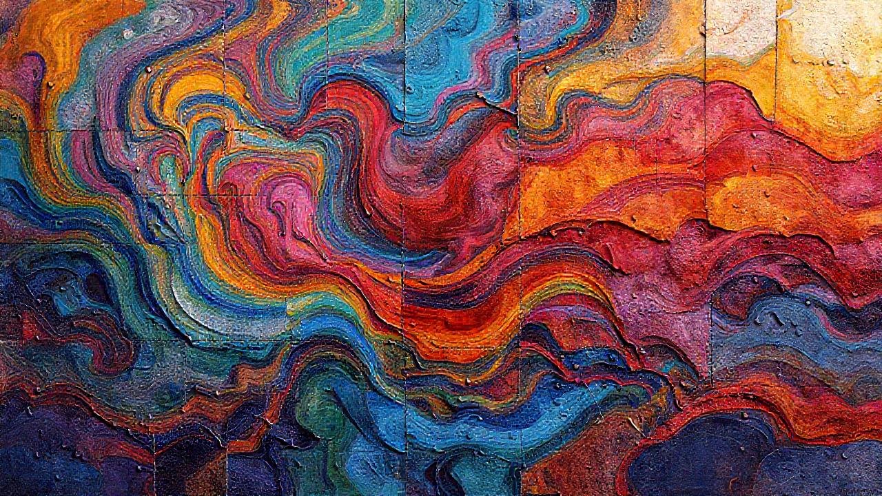 Pintura digital vibrante y abstracta