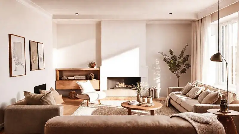 Un salón escandinavo cálido y minimalista