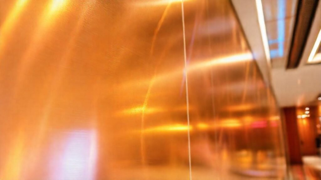 Pared metálica brillante y lujosa