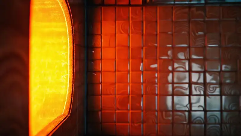 El horno industrial proyecta calor vibrante
