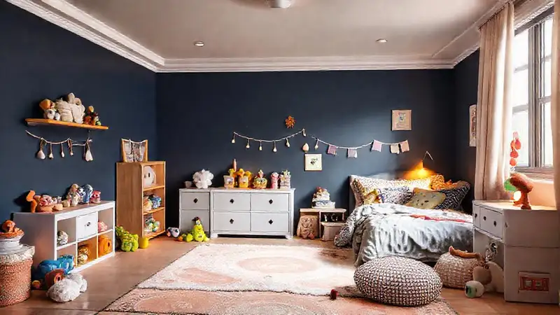 Un dormitorio infantil alegre y acogedor