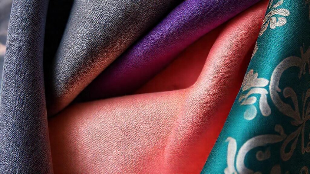 Textiles elegantes brillan con colores vibrantes