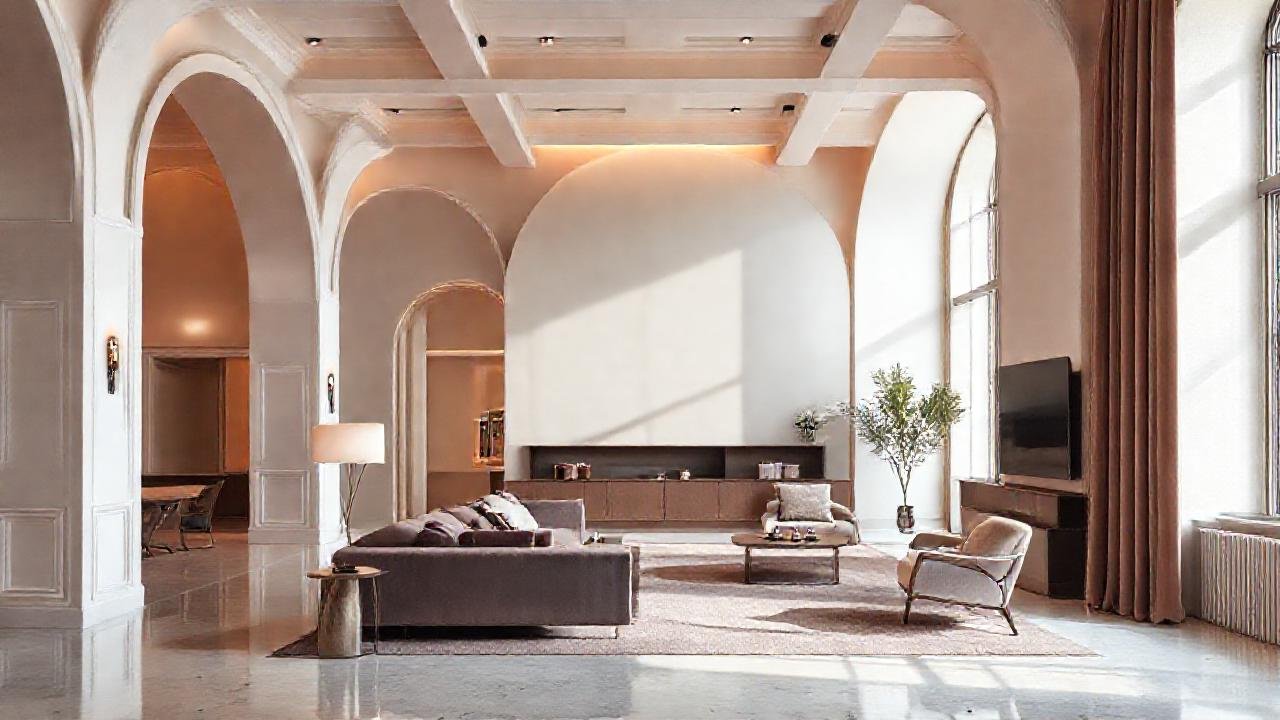 Diseño interior crea un espacio moderno y sereno