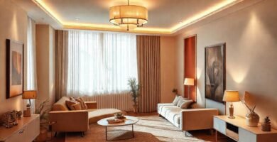 Un espacio minimalista elegante y colorido