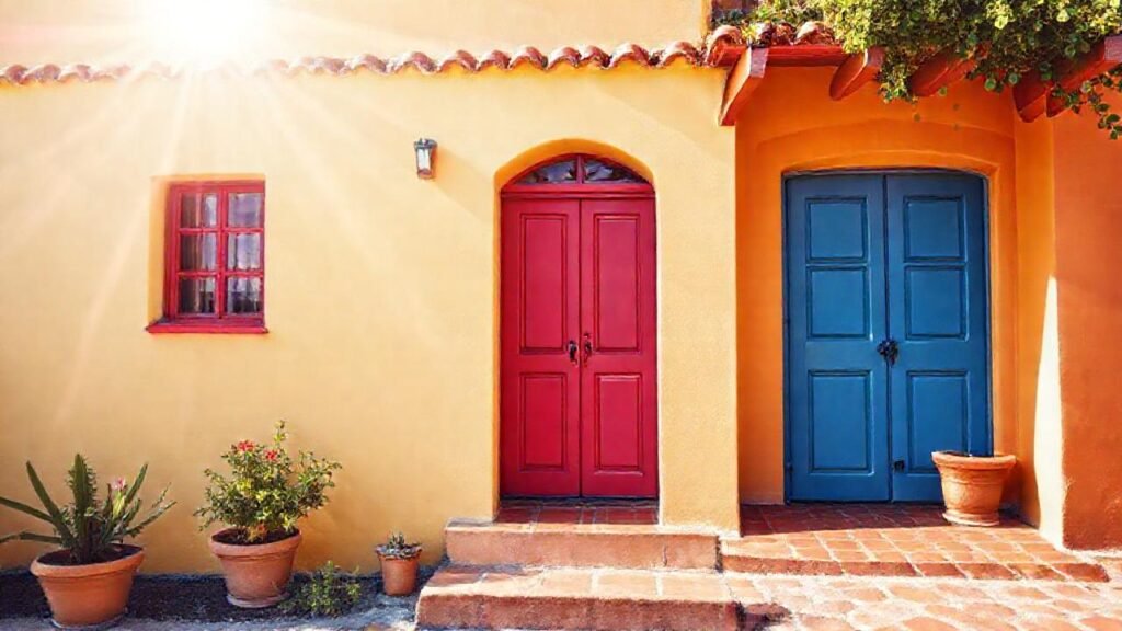 Una casa soleada y colorida brilla