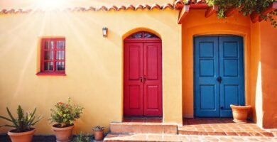 Una casa soleada y colorida brilla