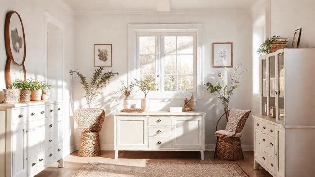 Muebles neutros en un ambiente sereno