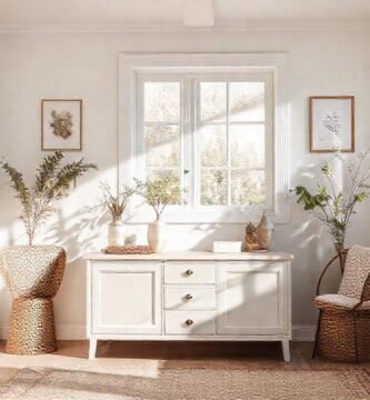 Muebles neutros en un ambiente sereno