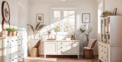 Muebles neutros en un ambiente sereno