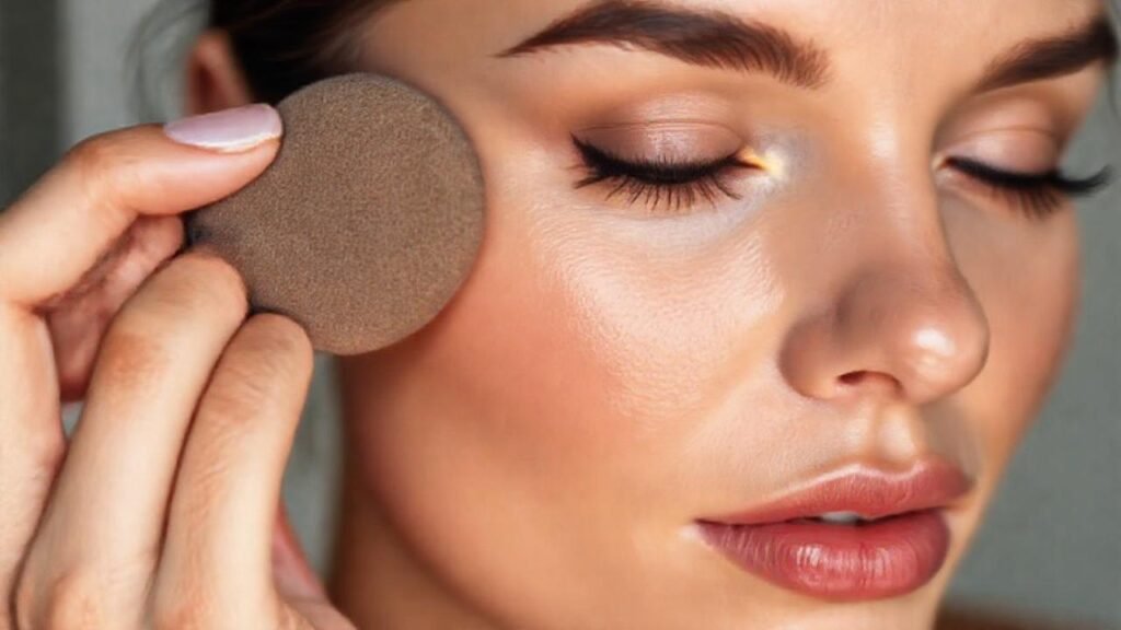 Retrato realista de rostro con maquillaje