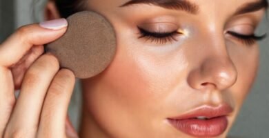 Retrato realista de rostro con maquillaje