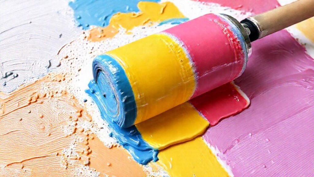 Pintura de rodillo crea texturas vibrantes