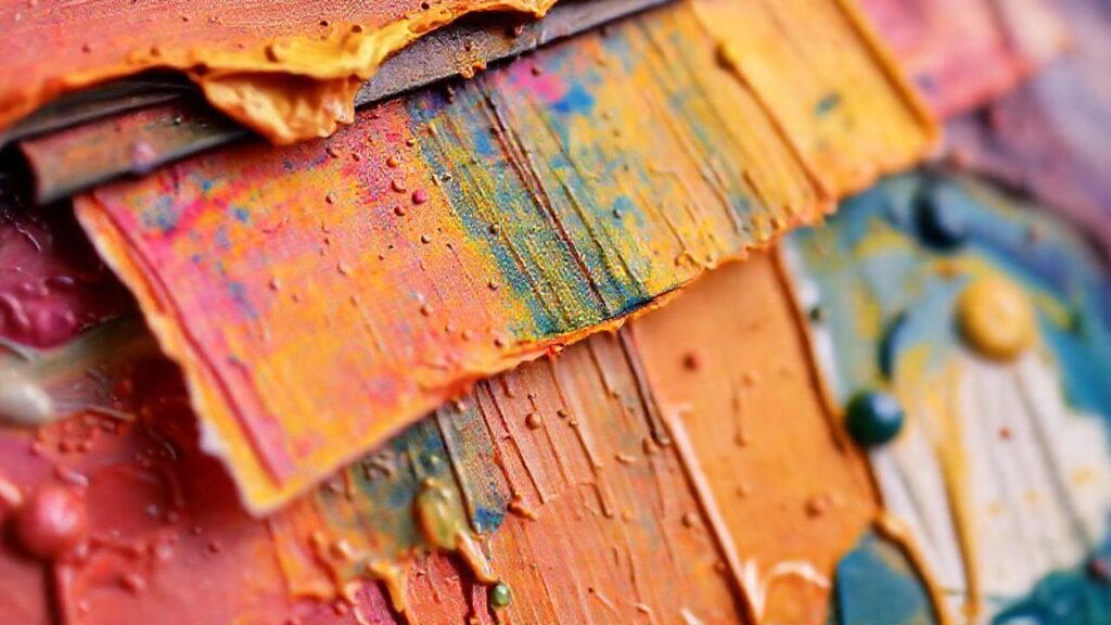 Pinceles y colores crean fondos abstractos