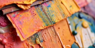 Pinceles y colores crean fondos abstractos