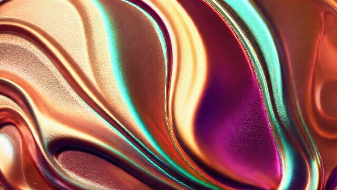 Texturas metálicas brillantes y abstractas reflejan color